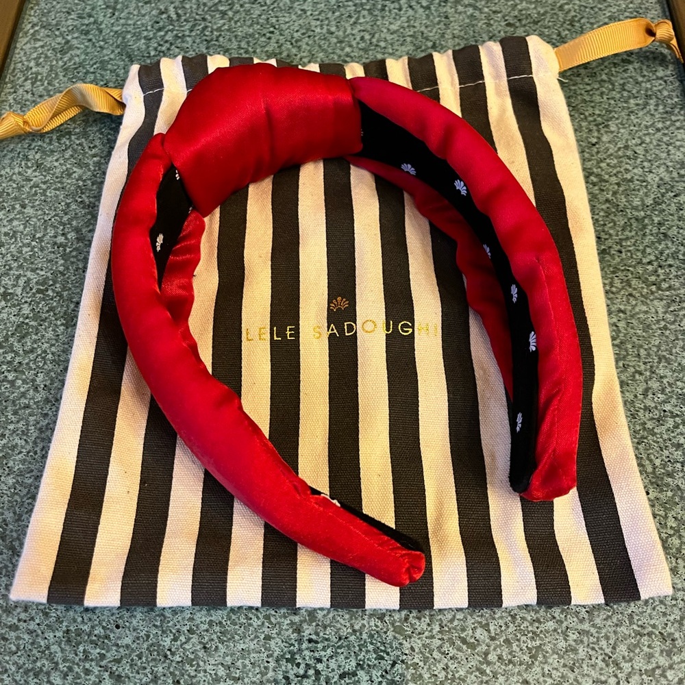 Lele Sadoughi Red Satin Headband